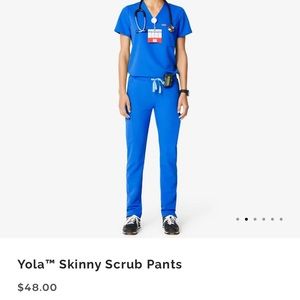 FIGS Yola Skinny Scrub Pants in Royal Blue